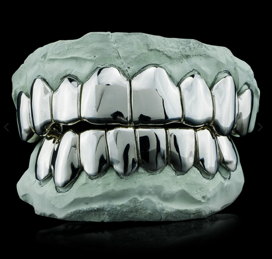 Solid .925 Sterling Silver Deep Cut Grillz 8 Set