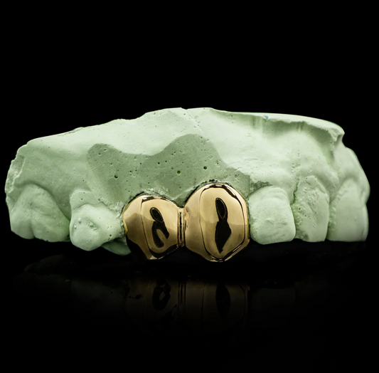 Solid Double Cap Gold Tooth Grillz