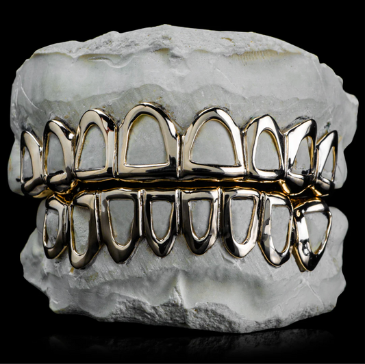 10k Solid Gold Grillz Open Face 8 Set